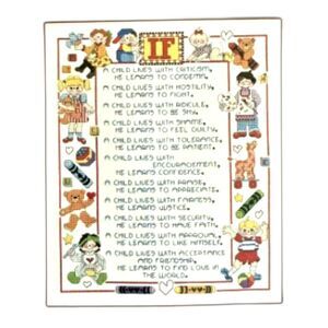 Counted Cross Stitch Kit If A Child Lives With Love Criticism Zweigart